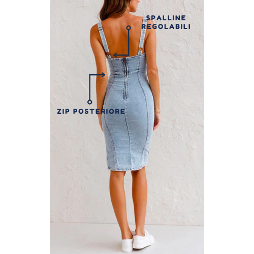 Sara™ - Abito in Denim Aderente