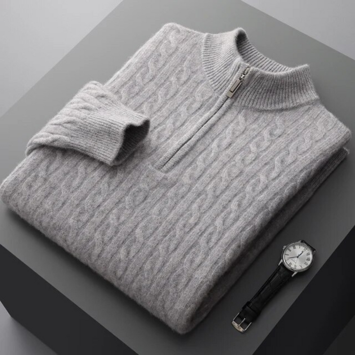 Walter™ - Pullover in 100% Cashmere con Mezza Zip