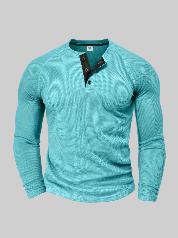 Nazario™ - Camicia casual a maniche lunghe in maglia a coste