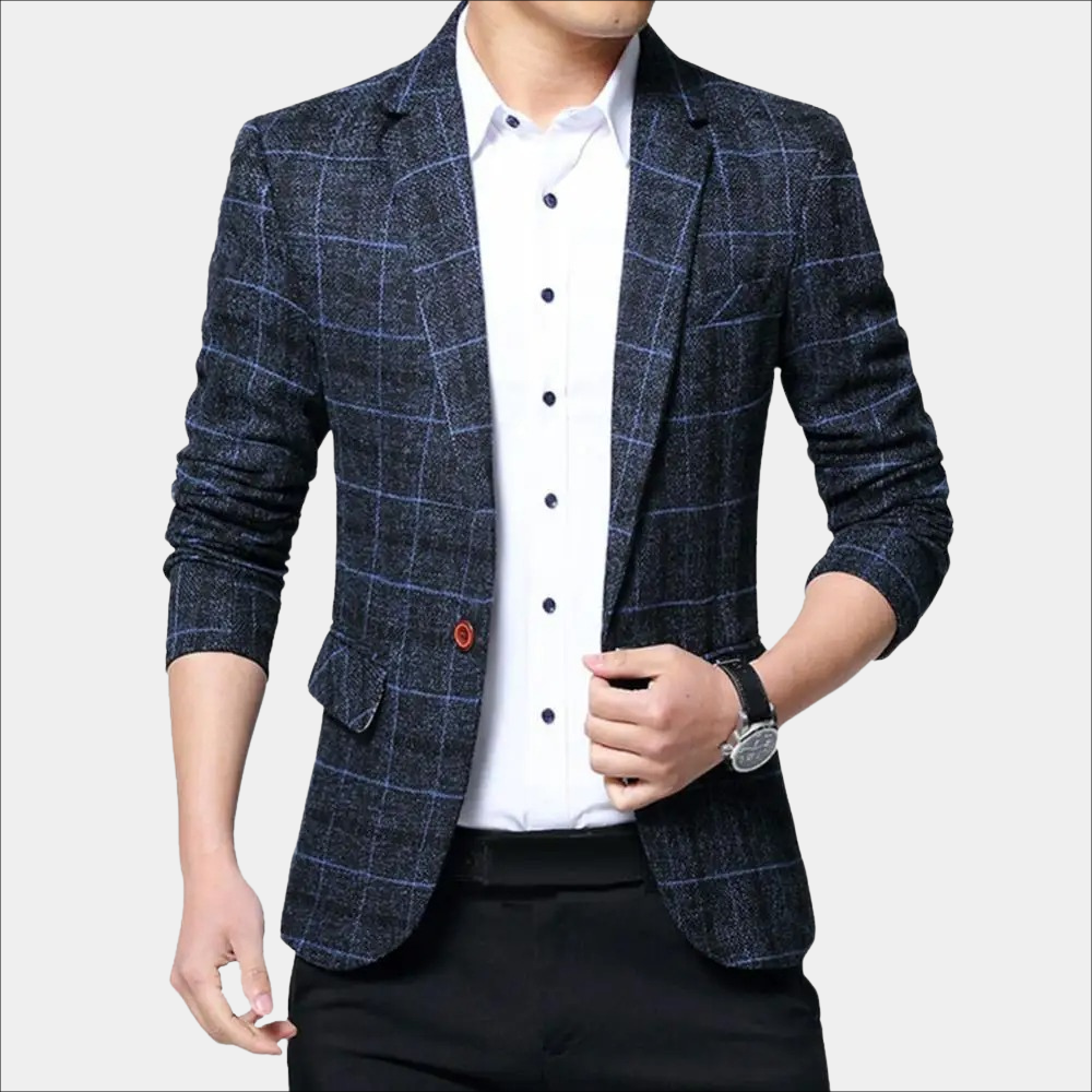 Balder - Elegante blazer casual da uomo con motivo a scacchiera