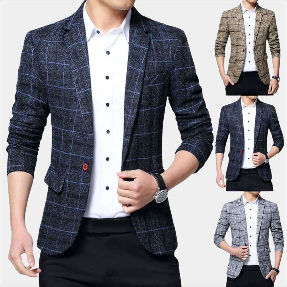 Balder - Elegante blazer casual da uomo con motivo a scacchiera