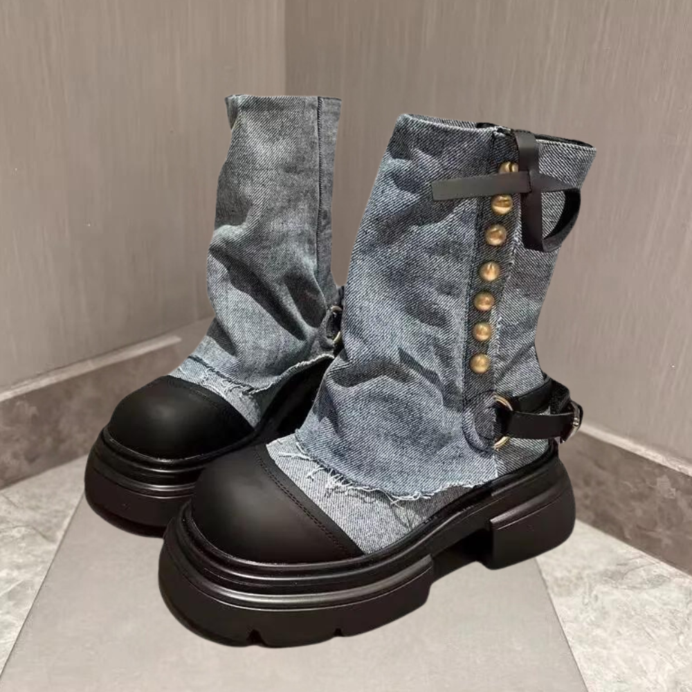 KEONA - Stivali eleganti in denim da donna