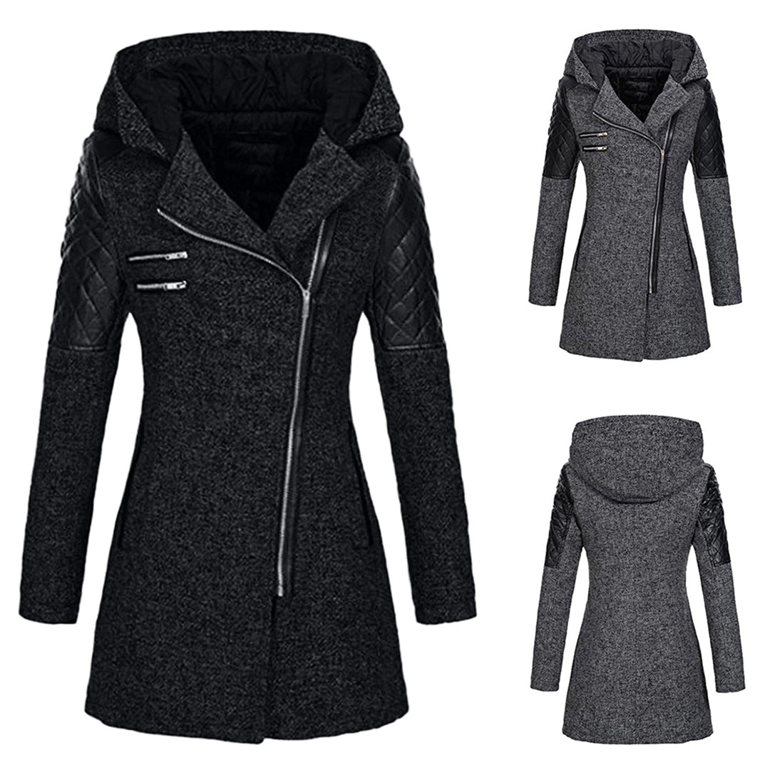 Riley - Cappotto invernale lungo da donna con cappuccio alla moda