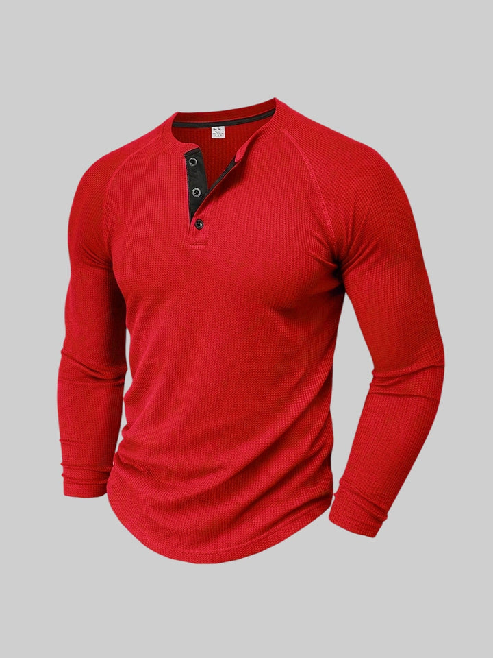 Nazario™ - Camicia casual a maniche lunghe in maglia a coste